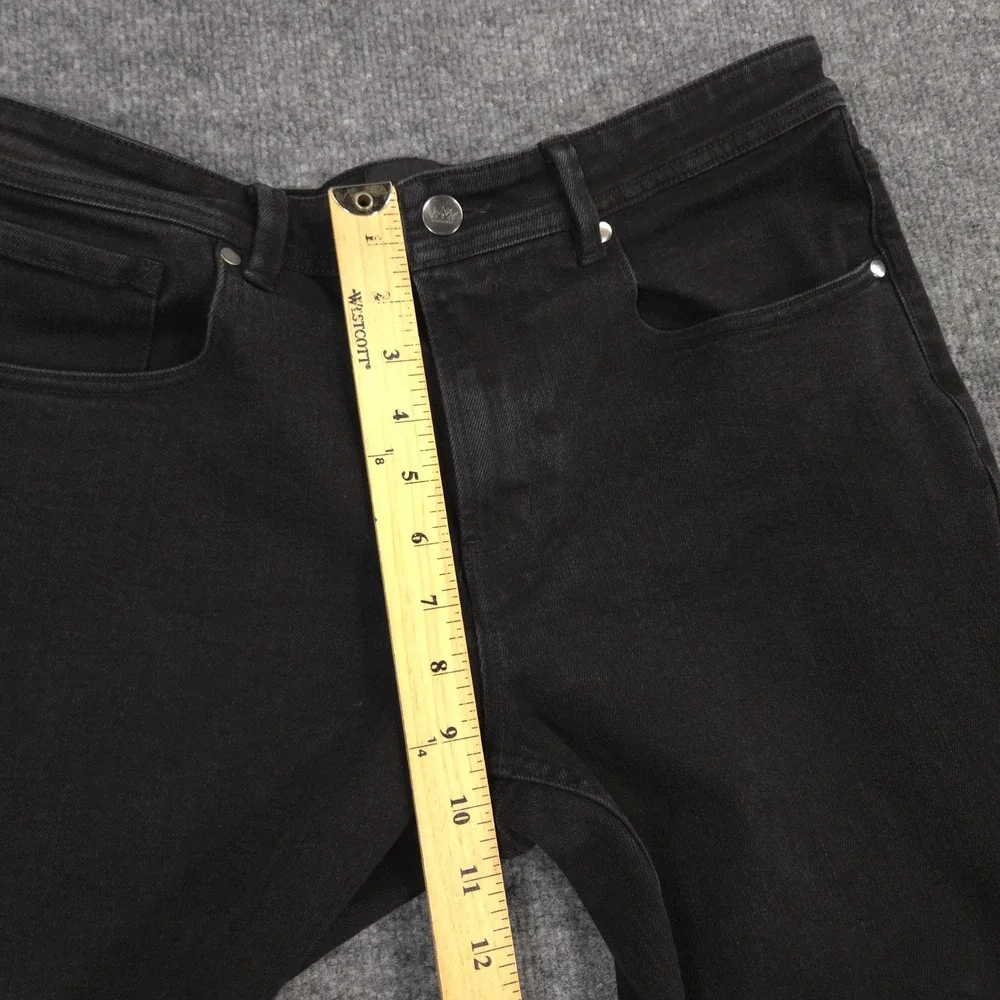 Under 5'10 Jeans‎ Mens 32X28 Black Tapered Stretch 5 Pocket Dark Wash Denim